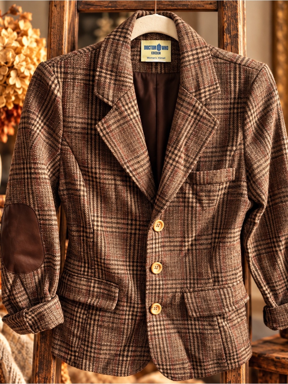 Doctor Who BBC Brown Plaid Heritage Blazer – Women’s XS